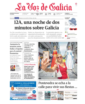 Cover of La Voz de Galicia (Pontevedra)