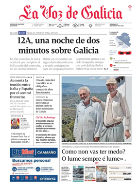 Cover of La Voz de Galicia (Santiago)
