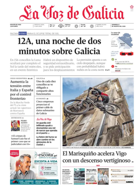 Cover of La Voz de Galicia (Vigo)