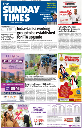 Cover of Sunday Times (Sri Lanka)