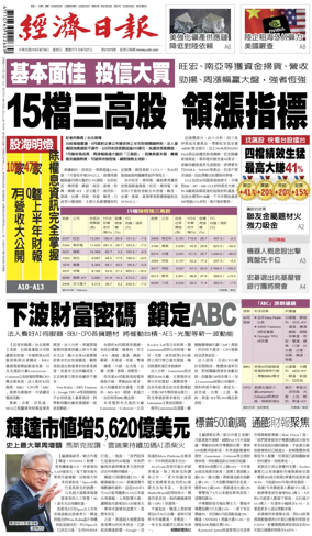 Cover of Economic Daily News (Taiwan)