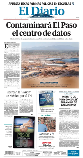 Cover of El Diario de El Paso
