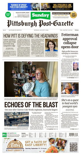 Cover of Pittsburgh Post-Gazette