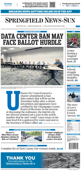 Cover of Springfield News-Sun