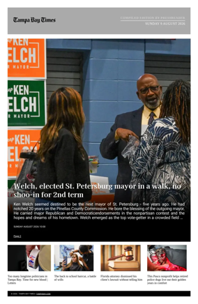 Cover of Tampa Bay Times TFP