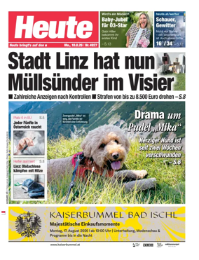 Cover of Heute - Oberosterreich Ausgabe