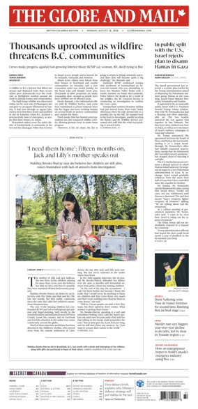Cover of The Globe and Mail (BC Edition)
