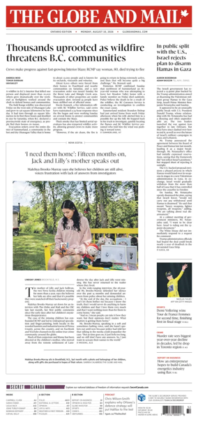 Cover of The Globe and Mail (Ontario Edition)