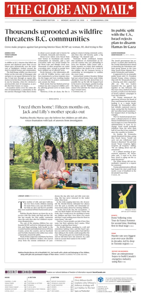 Cover of The Globe and Mail (Ottawa/Quebec Edition)