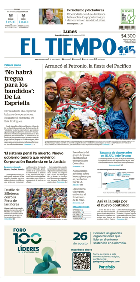 Cover of El Tiempo (Bogota)