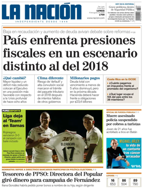 Cover of La Nacion (Costa Rica)