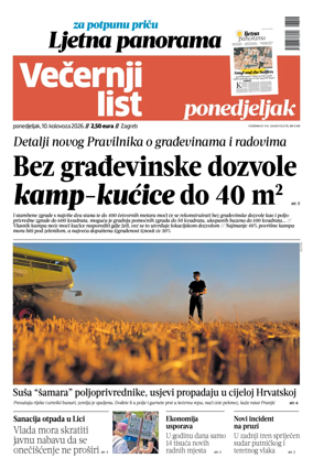 Cover of Vecernji list - Zagreb