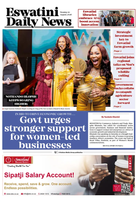 Cover of Eswatini Daily News