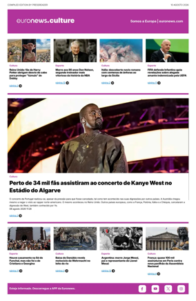 Cover of Euronews Culture and Sport (Portuguese)