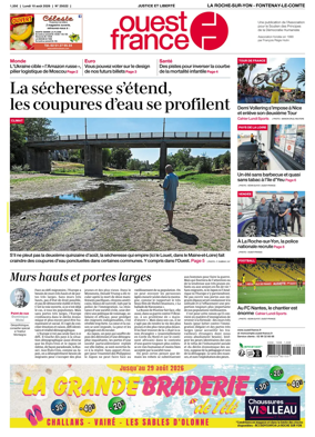 Cover of Ouest France (La Roche-sur-Yon - Fontenay-le-Comte)