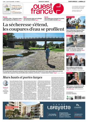 Cover of Ouest-France (Saint-Brieuc Lamballe)