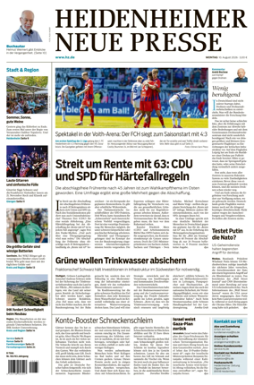 Cover of Heidenheimer Neue Presse