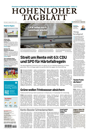 Cover of Hohenloher Tagblatt