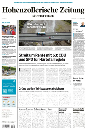Cover of Hohenzollerische Zeitung