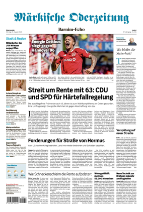 Cover of Markische Oderzeitung Eberswalde