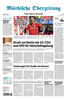 Cover of Markische Oderzeitung Eisenhuttenstadt