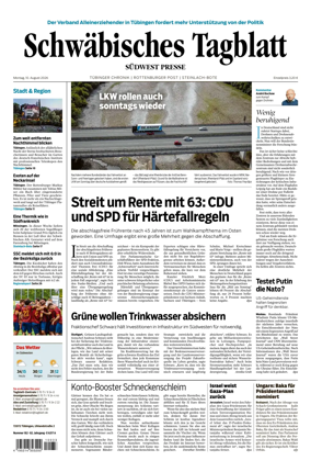 Cover of Schwabisches Tagblatt - Tubinger Chronik