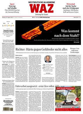 Cover of Westdeutsche Allgemeine Zeitung (Essen)