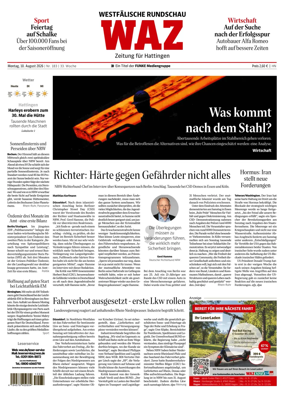 Cover of Westdeutsche Allgemeine Zeitung (Hattingen)