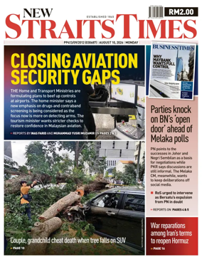 Cover of New Straits Times