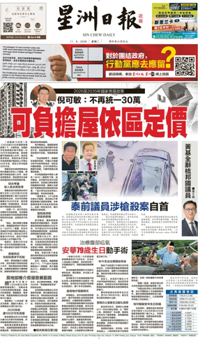 Cover of Sin Chew Daily - Metro Edition (Evening)