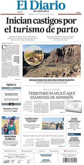 Cover of El Diario de Chihuahua