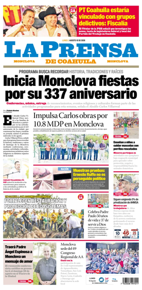 Cover of La Prensa de Coahuila