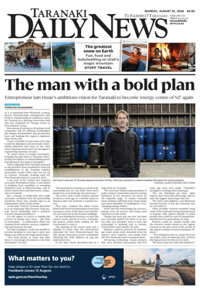 Cover of Taranaki Daily News