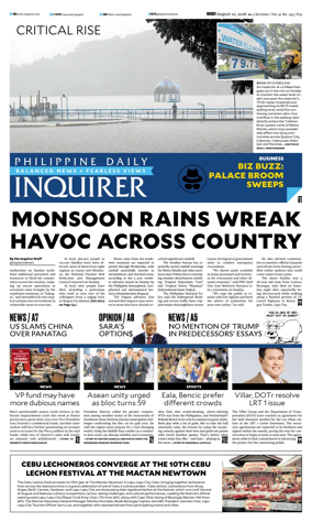 Cover of Philippine Daily Inquirer