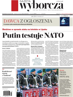Cover of Gazeta Wyborcza Stoleczna