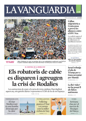 Cover of La Vanguardia (Catala)