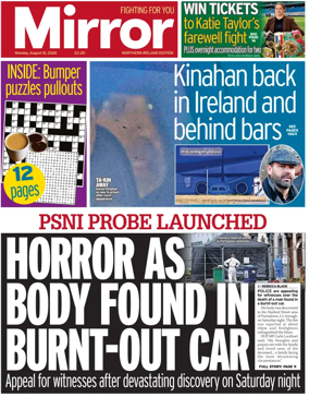 Cover of Daily Mirror (Northern Ireland)