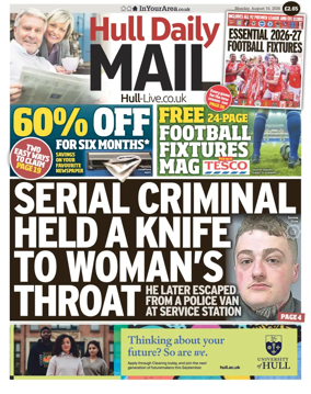 Cover of Hull Daily Mail