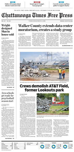 Cover of Chattanooga Times Free Press