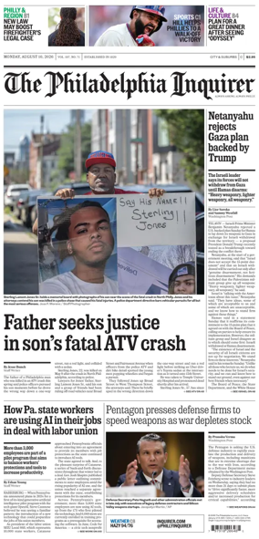 Cover of The Philadelphia Inquirer (South Jersey edition)