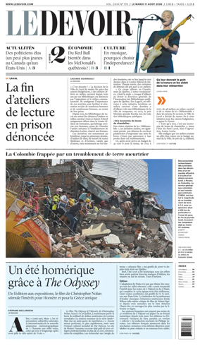 Cover of Le Devoir