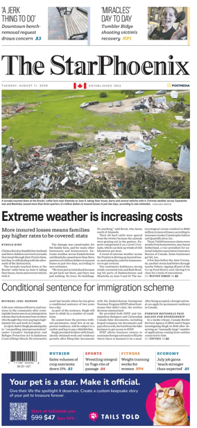 Cover of Saskatoon StarPhoenix