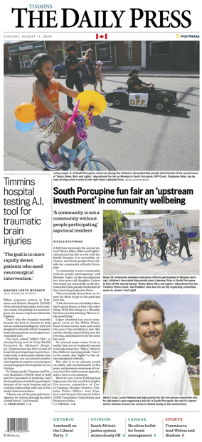 Cover of The Daily Press (Timmins)
