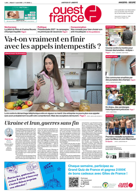 Cover of Ouest France (Angers / Segre)