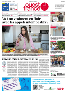 Cover of Ouest France (Cholet)