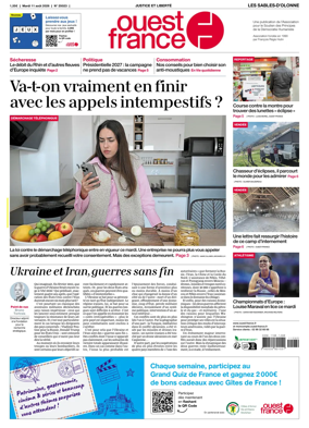 Cover of Ouest France (Les Sables-d'Olonne)