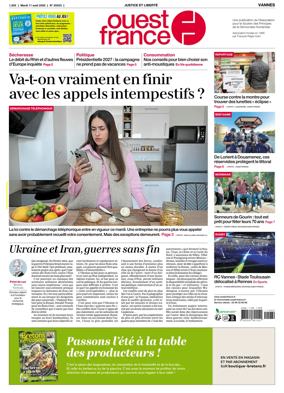Cover of Ouest France (Vannes)