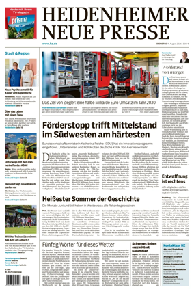 Cover of Heidenheimer Neue Presse