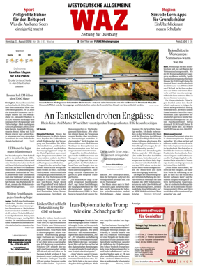 Cover of Westdeutsche Allgemeine Zeitung (Duisburg)
