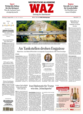 Cover of Westdeutsche Allgemeine Zeitung (Oberhausen)